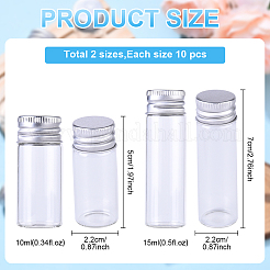 20Pcs 2 Styles Column Glass Screw Top Bead Storage Tubes&nbsp;CON-YW0001-89