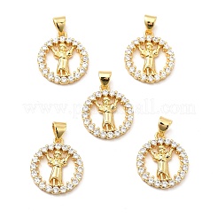 Rack Plating Brass Micro Pave Cubic Zirconia Pendants&nbsp;KK-K270-31G