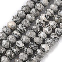 Natural Map Stone/Picasso Stone/Picasso Jasper Bead Strands&nbsp;G-D344-A18