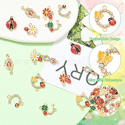 16Pcs 8 Styles Zinc Alloy Enamel Connector Charms&nbsp;FIND-YW0012-70