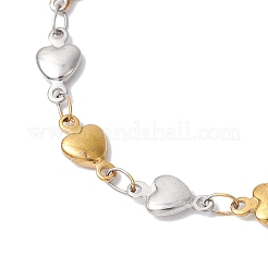 304 Stainless Steel Heart Link Chain Bracelet Makings for Women&nbsp;AJEW-JB01340-03
