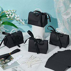 Foldable Paper Wedding Candy Totes with Plastic Imitation Pearl Round Beaded Handle and Ribbon&nbsp;CON-WH0115-20A-02