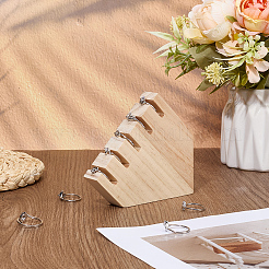 5-Slot Wood Ring Display Stands&nbsp;ODIS-WH0331-12