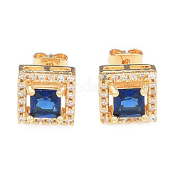 Cubic Zirconia Square Stud Earrings&nbsp;EJEW-N011-62A
