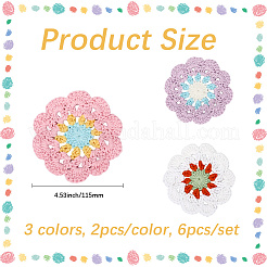 6Pcs 3 Colors Hand-woven Woolen Yarn Coaster&nbsp;DIY-GF0011-39
