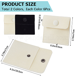 12Pcs 2 Colors Square Velvet Jewelry Bags&nbsp;TP-CP0001-02B