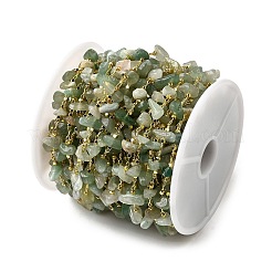Handmade Natural Green Aventurine Chip Beaded Chains&nbsp;CHC-F020-10G-01