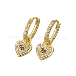 Brass Micro Pave Cubic Zirconia Hoop Dangle Earrings&nbsp;WG0E58F-01