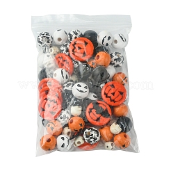 DIY Halloween Synthetic Turquoise & Round Wood Beads Jewelry Findings Kits&nbsp;DIY-FS0006-35