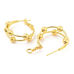Rack Plating Brass Round Stud Earrings&nbsp;EJEW-A028-03G