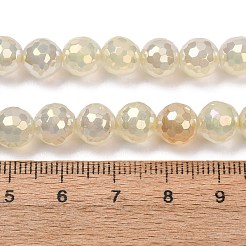 Electroplated Natural Agate Beads Strands&nbsp;G-B191-A07-8mm-02