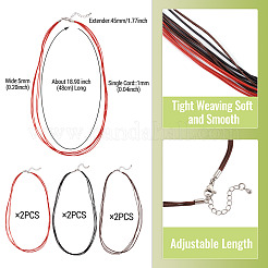 6Pcs 3 Colors 1MM Polyester&Cotton Waxed Cord 5-Strand Necklace Making&nbsp;MAK-TA0001-36B