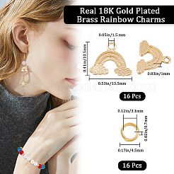 16Pcs Brass Rainbow Charms&nbsp;DIY-CN0002-82