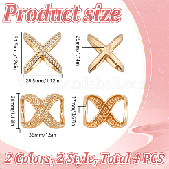 4Pcs 4 Styles Zinc Alloy Rhinestone Scarf Clips&nbsp;AJEW-DR0002-42