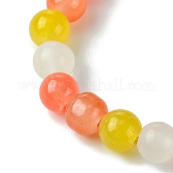 8mm Baking Paint Imitation Jade Glass Round Beaded Stretch Kids Bracelets for Girls Boys&nbsp;BJEW-JB10895
