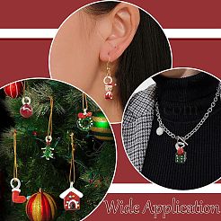 8Pcs 8 Styles Christmas Themes Handmade Lampwork Pendants&nbsp;LAMP-CJ0002-68