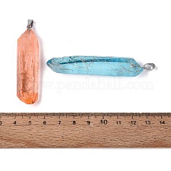 Spray Painted Natural Quartz Crystal Points Big Pendants&nbsp;G-Q601-24