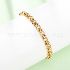 304 Stainless Steel Ring Link Chain Bracelets for Women&nbsp;BJEW-F529-13G