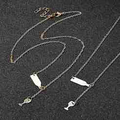 2Pcs 2 Colors Alloy Cable Chain Wine Cup Pendant Y Necklaces for Women&nbsp;AJEW-FS0001-23