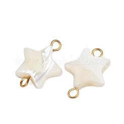 Natural Shell Star Connector Charms&nbsp;X1-STAS-D378-26G
