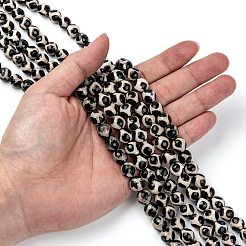 Tibetan Style Turtle Back Pattern dZi Beads&nbsp;G-H1453-1