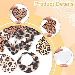 10Pcs 5 Styles Leopard Pattern Opaque Acrylic Pendants&nbsp;SACR-FS0001-33