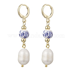 Brass Oval Leverback Earrings&nbsp;EJEW-JE06735