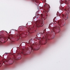 Electroplate Glass Beads Strands&nbsp;EGLA-F124-PL-B01