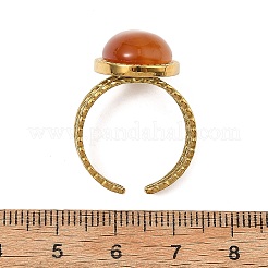 Natural Mixed Gemstone with 304 Stainless Steel Open Cuff Rings Set for Women&nbsp;RJEW-JR01115
