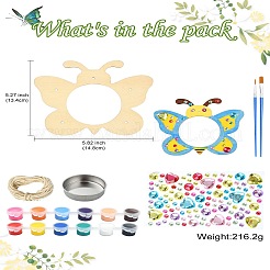 DIY Unfinished Wood Butterfly Shape Pet Feeder Kits for Children's Crafts&nbsp;ST-CJ0009-3