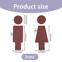 2Sets Poplar Wood Bathroom Door Public Signs&nbsp;AJEW-FH0007-09