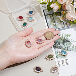 10Pcs 10 Colors Brass Micro Pave Cubic Zirconia Slide Pendants&nbsp;KK-NB0004-21