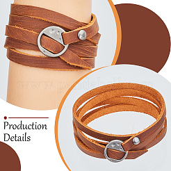2Pcs Cowhide Cord Wrap Bracelets for Men Women&nbsp;BJEW-GF0001-38