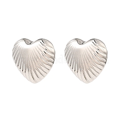 Brass Heart Ear Studs for Women&nbsp;EJEW-P268-06P
