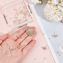 4 Pairs 4 Style Flower Brass Cubic Zirconia Stud Earring Findings&nbsp;KK-CN0003-18