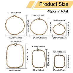 48Pcs 6 Styles Alloy Open Back Bezel Pendants&nbsp;FIND-CA0008-85