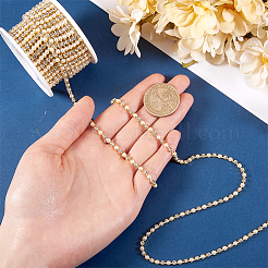 Plastic Pearl & Rhinestone Cup Chains&nbsp;CH-WH0013-01B-G