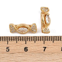 Brass Micro Pave Celar Cubic Zirconia Spacer Bars&nbsp;KK-F910-23G-05