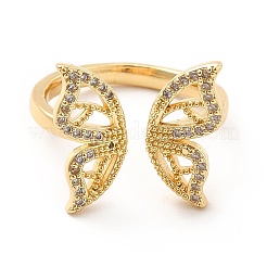 Clear Cubic Zirconia Butterfly Open Cuff Ring&nbsp;KK-H439-23G