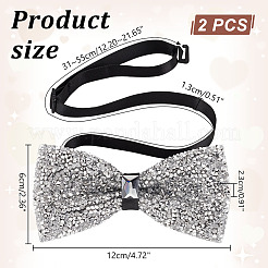 Adjustable Resin Rhinestone Polyester Bow Ties for Men&nbsp;AJEW-WH0472-01C