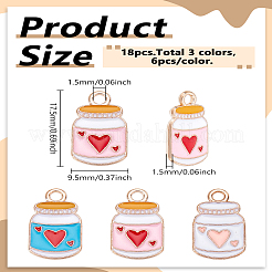 18Pcs 3 Colors Alloy Enamel Pendants&nbsp;ENAM-LP0001-67