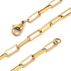 304 Stainless Steel Paperclip Chain Necklaces&nbsp;X-NJEW-Q013-03G