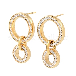 304 Stainless Steel Micro Pave Cubic Zirconia Stud Earrings for Women&nbsp;SA-A003-02A-G