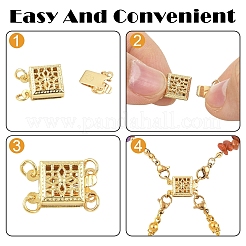 4Pcs 4Styles Brass Hollow Box Clasps&nbsp;KK-YW0004-49