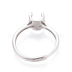 Rhodium Plated 925 Sterling Silver Engagement Solitaire Ring Settings&nbsp;STER-N016-70P