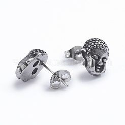 Retro 304 Stainless Steel Stud Earrings&nbsp;X-EJEW-L248-016AS