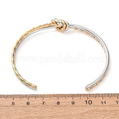 Duo Tone 304 Stainless Steel Knot Open Cuff Bangles for Women&nbsp;SA-CBA2192-05GP-03