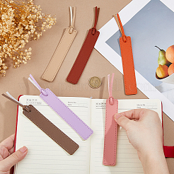 12Pcs 6 Colors PU Leather Bookmark&nbsp;AJEW-FH0006-23
