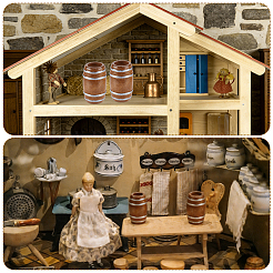 Wood Barrels Miniature Ornaments&nbsp;DJEW-WH0043-110A-01