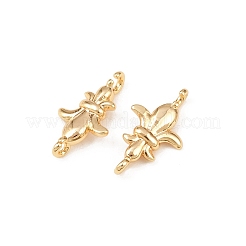 Brass Fleur De Lis Connector Charms&nbsp;X-KK-H524-04G